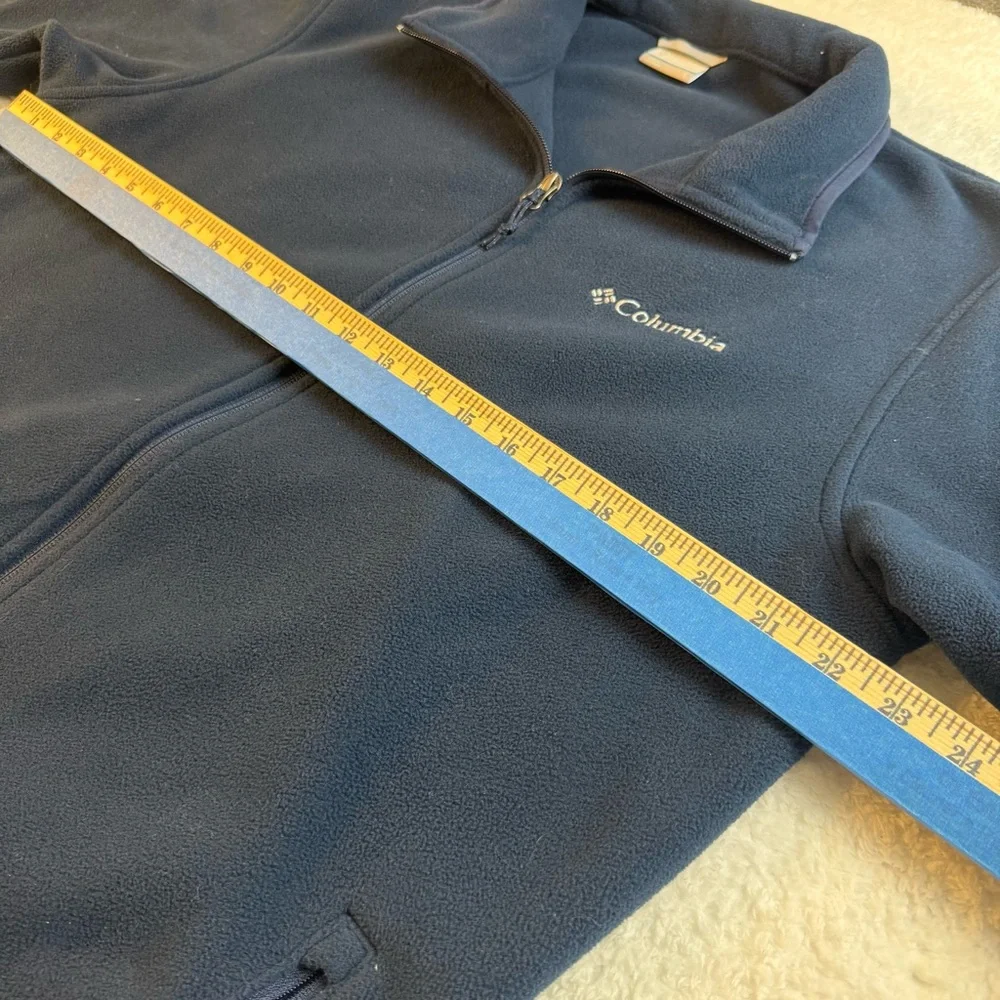 Men’s‎ Columbia Sportswear Company Navy Fleece Jacket Full Zip W/ Pockets Large